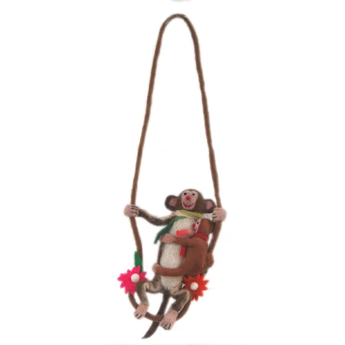 Monkey w/baby on the swing FH-215
